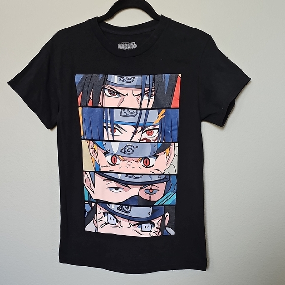 Naruto 100% Cotton Black Graphic Short Sleeve T-Shirt Small - Picture 1 of 6